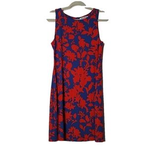 Tommy Bahama Blue and Orange Tropical Dress Size SP
